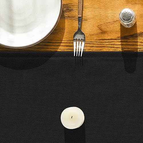 Black Table Runner 13 x 108 Inch Halloween Seasonal Washable Kitchen Decor