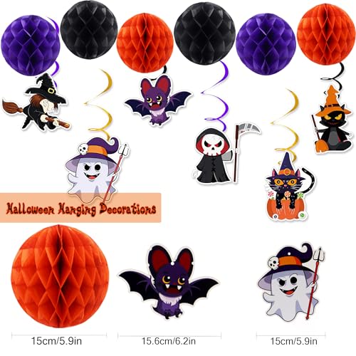 Halloween Party Decorations Set with Banners Swirls Honeycomb Balls - Indoor Outdoor