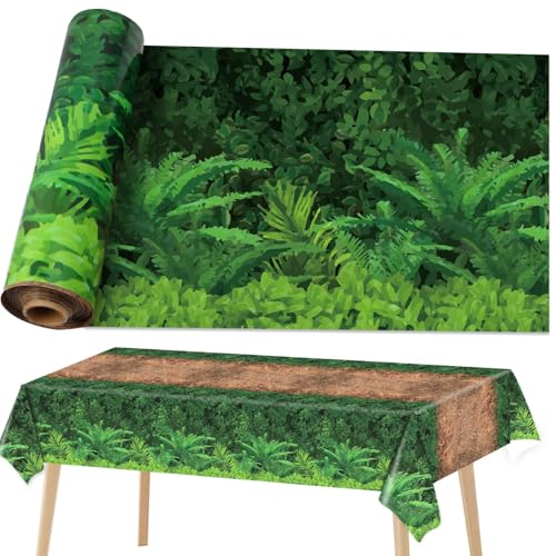 Forest Path Plastic Tablecloth Roll 52 x 100 ft for Jungle Party & Events