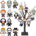 Halloween Horror Movie Wooden Ornaments - 10pcs Spooky Tree Decorations