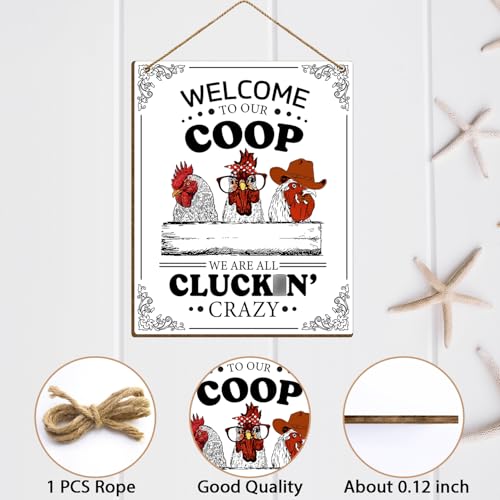 Funny Kitchen Signs - Rooster Decor Wall Plaque 8x10 Inches - Kitchen 4 Variation