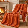 Halloween Fall Maple Leaf Blanket - Autumn Throw with 3D Maple Pattern - Cozy Decor for Couch Bed, 50x60 Inches - Variation: Halloween Fall Maple Leaf Blanket