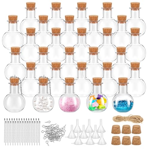 30 Pack Mini Plastic Bottles with Corks for DIY Crafts Party Wedding Decorations