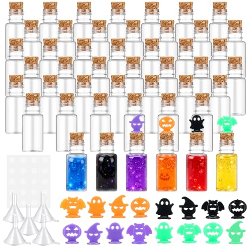 Mini Plastic Potion Bottles with Corks and Funnels - Cylinder Variation