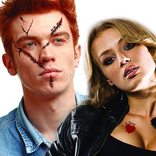 Evil Doll & Doll Bride Temporary Tattoos - Style H - Halloween & Cosplay Set