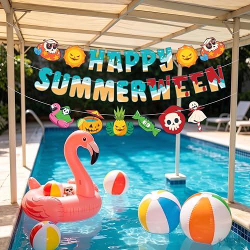 Summerween Banner Party Decorations 10 Feet Halloween Summer Theme