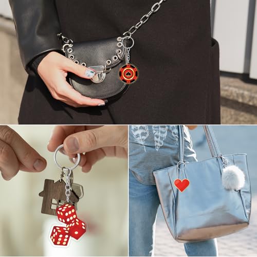 50 Pcs Casino Theme Acrylic Keychains Bulk Party Favors Decorations