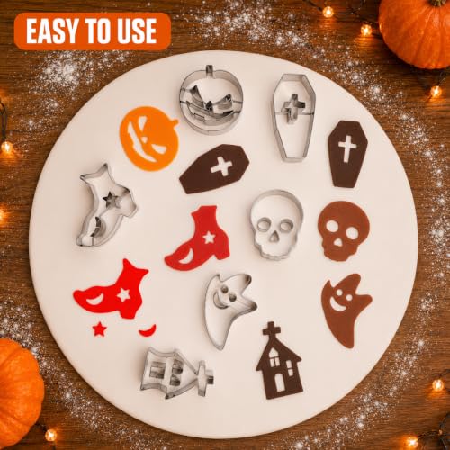 Halloween Cookie Cutter Set - 6 Pcs Stainless Steel Biscuit Cutters - Halloween