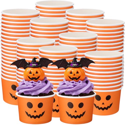 Halloween Pumpkin Ice Cream Cups 5oz - Orange, Pack of 200