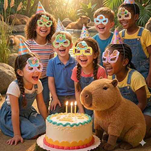 24 Pcs Realistic Capybara Glasses Party Props for Capybara Themed Events
