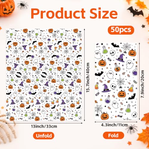 Multicolored Halloween Disposable Napkins - 50 Pack Festive Party Supplies