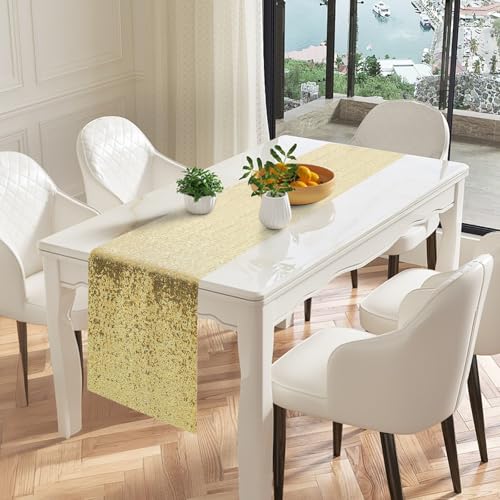Gold Sequin Table Runners - 10 Pack Sparkly Party Table Decorations