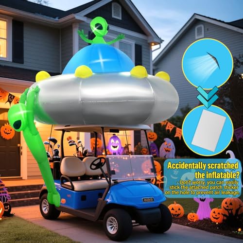 Kalolary 6FT Halloween Inflatable Hanging Alien UFO Outdoor Decoration - Variation of This Listing