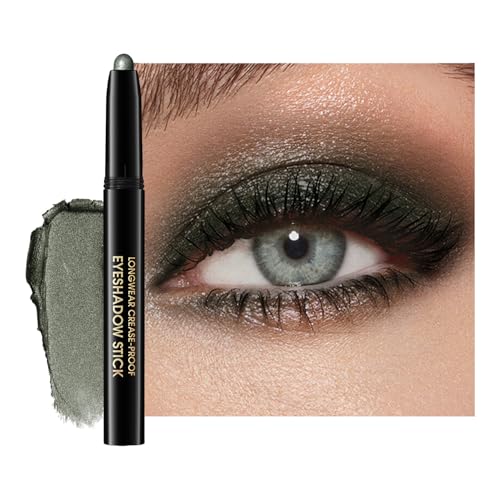 Green Shimmer Eyeshadow Stick - Brightening Matte & Shimmer Cream Eye Makeup