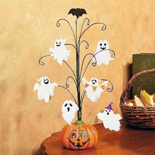 Halloween Ghost Wooden Ornaments - Classic-1 20Pcs Spooky Tree Decorations