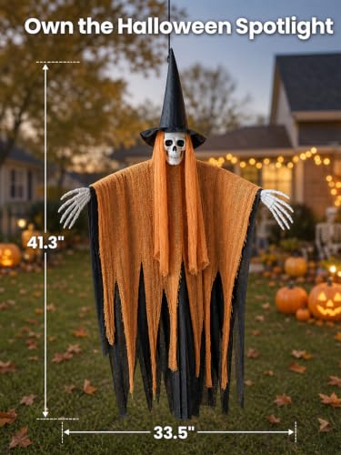 Halloween Hanging Ghost Decorations 3 Pack Spooky Reaper Decor for Indoor Outdoor