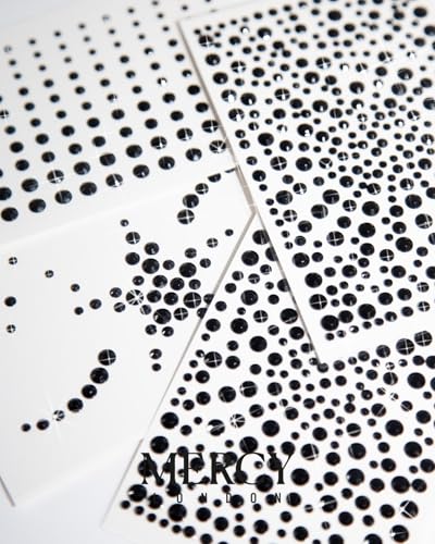 Black Self-Adhesive Rhinestone Stickers for Face and Body Bedazzling - 4 Sheets