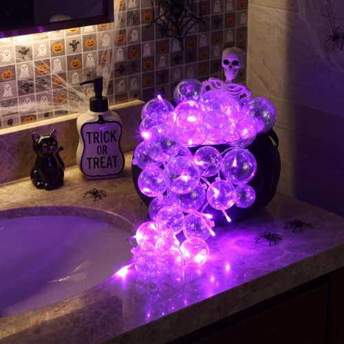 Halloween Bubble Cauldron Set with Skeleton and LED Lights - Indoor Spooky Decor