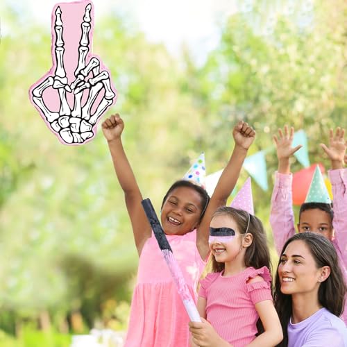 Bad Two the Bone Piñata Party Favors - Pink & White, V Sign Variation
