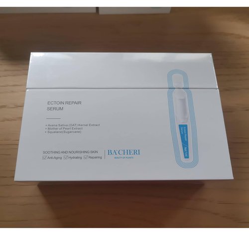 BACHERI Ectoin Hydrating Repair Facial Serum Ampoule, Deep Moisture & Anti-Aging Serum with Beta-Glucan Glycerin Hyaluronic Acid For All Skin Redness Relief & Barrier Repair, 30PCS Single Use Ampoules