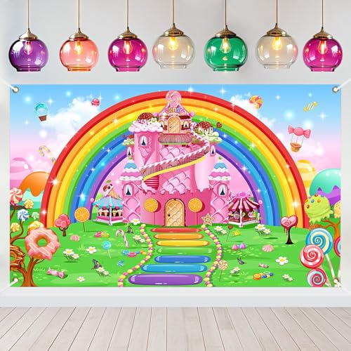 Candyland Birthday Decorations Backdrop - 72x48 Inch Variation of This Listing