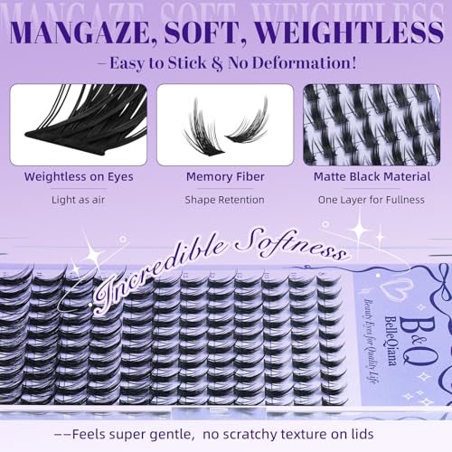 Anime Eye Lash Clusters - Wispy Spiked & Fluffy DIY False Eyelash Set - Mangaze 01