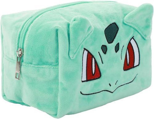 Bioworld Pokémon Bulbasaur Green Cosmetic Tote - Stylish 8" Toiletry Bag for Fans