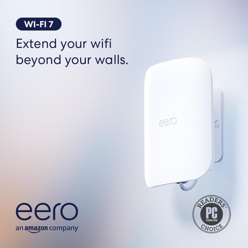 Eero Outdoor 7 Dual-Band Mesh WiFi Router - Weatherproof IP66 Rating, 15,000 Sq. Ft. Coverage | 1-Pack with 30W PoE+ Adapter