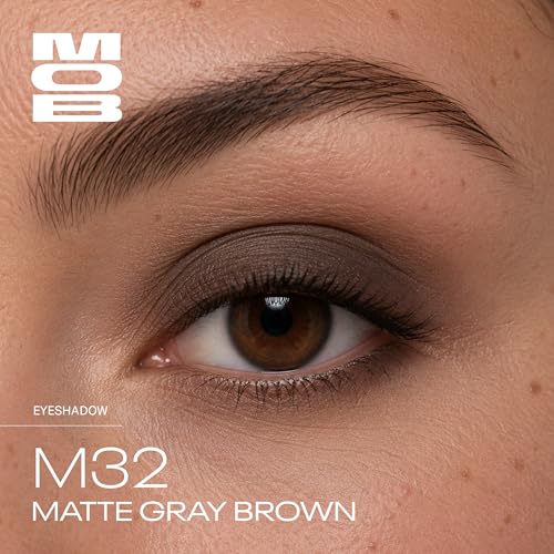 MOB Eyeshadow M32 Gray Brown Matte - Neutral Smoky Eye Makeup, Vegan & Cruelty-Free, Variation: M32 Matte Gray Brown