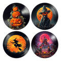 Halloween Wall Decor 4-Piece Set - Horror Pumpkins, Scarecrow, Witch Posters