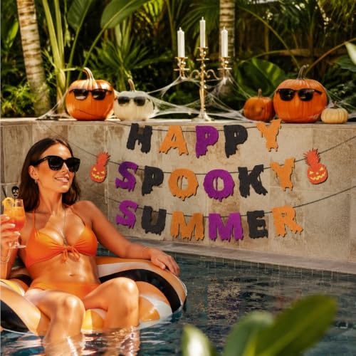 Happy Spooky Summer Party Banner – Summerween Halloween Decorations Set, 3PCS