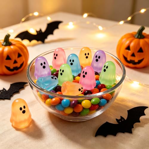 50PCS Glow in Dark Resin Ghost Figurines for Halloween Party Decorations