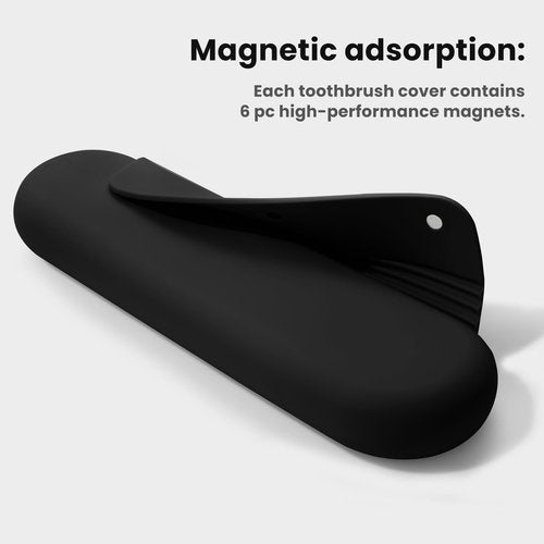 iTokGok Silicone Electric Toothbrush Travel Case, Manual Toothbrush Travel Cover for Men and Women,Toothbrush Holder for Travel,Gym and More, Fits Most Manual and Electric Toothbrushes - Black