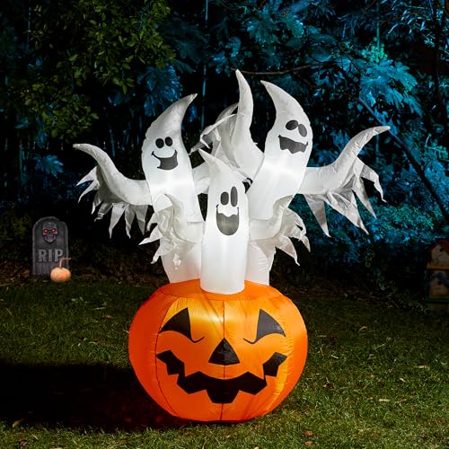 Halloween Inflatable Decoration 6ft Ghosts with Jack-O-Lanterns & Scream - Variation of THIS listing