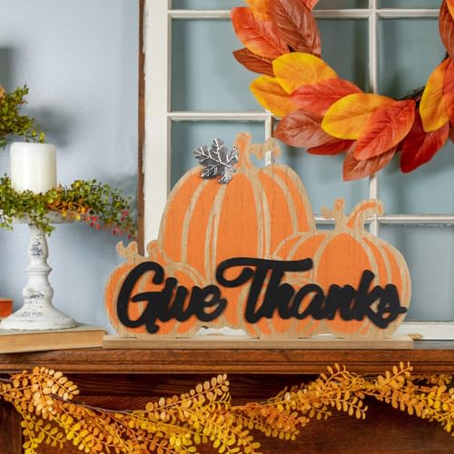Double-Sided Pumpkin Thanksgiving Table Decor - Indoor Fall & Halloween Ornament