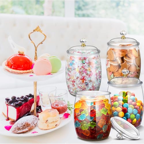 Plastic Candy Jars with Lids - 6 Pack, 42 oz Classic Halloween Style