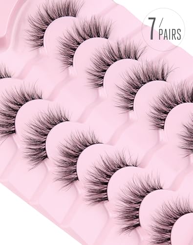Onlyall False Lashes Natural Look Wispy Strip Eyelashes D37 - 8mm-14mm Variation