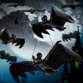 Halloween Hanging Rubber Bat Decor Set - Realistic Flying Bats for Indoor & Outdoor Spooky Atmosphere