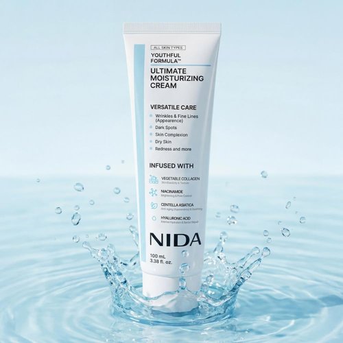 NIDA Youthful Formula™ Ultimate Moisturizing Cream | Centella Asiatica, Niacinamide, Hyaluronic Acid, Collagen | Wrinkles, Fine Lines, Dark Spots, Dry Skin, Redness | 3.38 fl. oz., 100ml (New Formula)