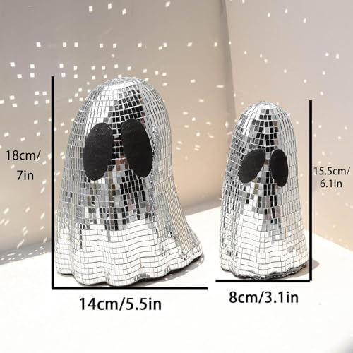 Halloween Disco Ghost Decor Set - Glitter Tabletop Props for Indoor Holiday Party