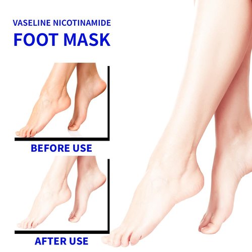 ROUSE Foot Mask Moisturizing 6 Pack Feet Spa Hydrating Mask Socks Soft Dry Cracked Feet Care - Nicotinamide + Shea Butter + Goat Milk - Women and Men