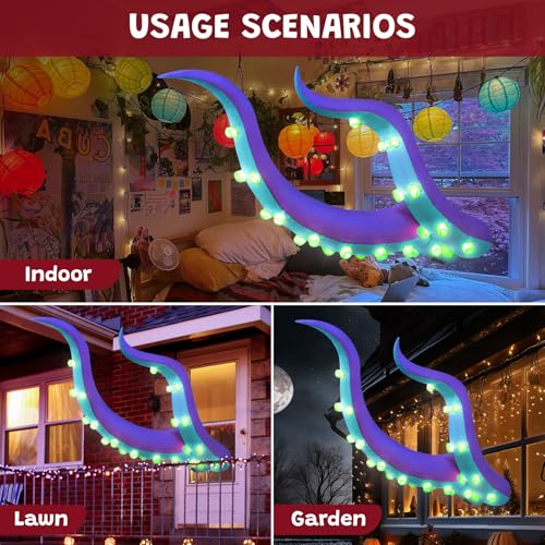 7FT Halloween Inflatable Octopus Tentacles with LED Lights - Outdoor Yard Decor Variation of THIS listing