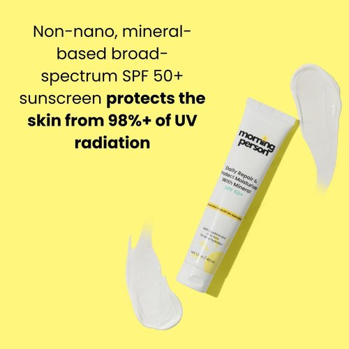 Skiennix Daily Repair & Protect Moisturizer - Mineral Sunscreen Face SPF 50+ with Squalane & Aloe Vera for Deep Moisture | UVA/UVB & Blue Light Protection, No White Cast, Reef Safe, Vegan