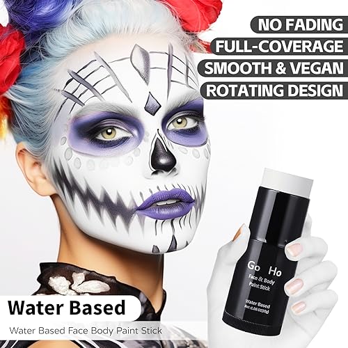 White Face Paint Stick - Halloween, Cosplay, Body & Face Makeup, Non-Toxic, Washable