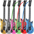 12-Pack 36-Inch Inflatable Guitars Kids Party Favors Neon Colors - Rock Star Party Props