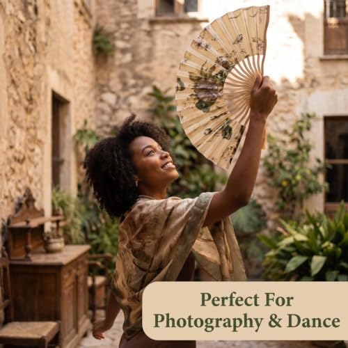 White Handheld Bamboo Fan for Dancing Wedding Party Decoration - Chinese Design
