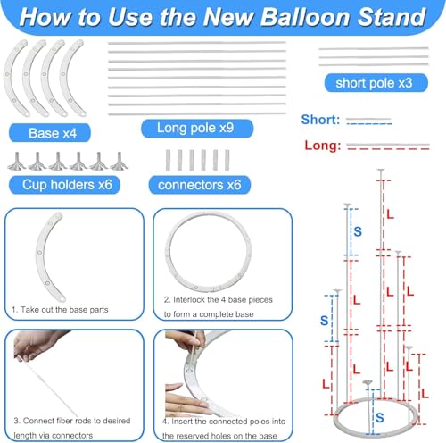 Balloon Arch Kit with Pump - 10FT Wide, 9FT Adjustable Stand for Weddings & Parties