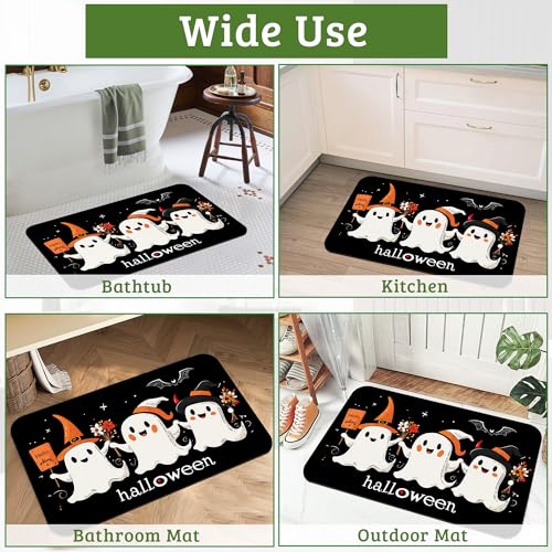 Halloween Ghost Bathroom Rug Non-Slip Washable 17x29.5 Inch Floor Mat