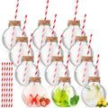 Red Plastic Fish Bowl Cups with Cork & Straws - 10oz Party Drinkware Set