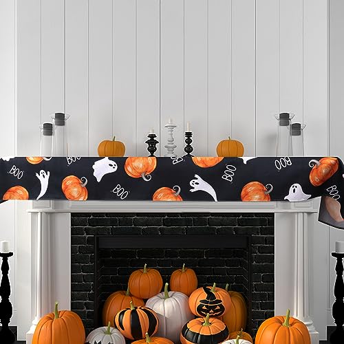 Halloween Table Runner Ghost Pumpkin 14x72 Inch for Holiday Party Decor